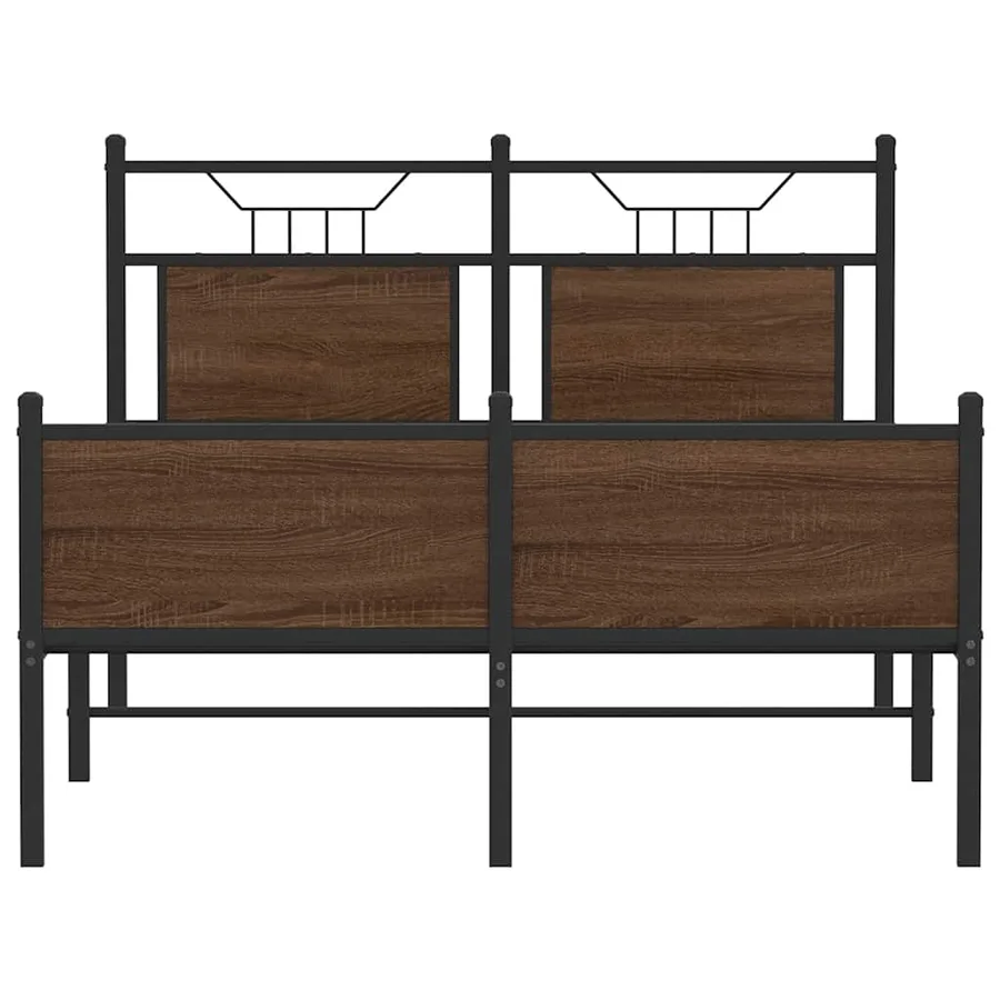 Cadre de lit sans matelas chêne marron 120x190 cm - 6