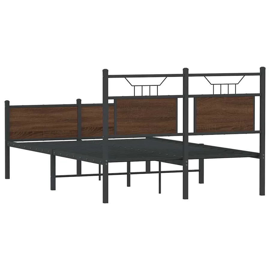 Cadre de lit sans matelas chêne marron 120x190 cm - 8