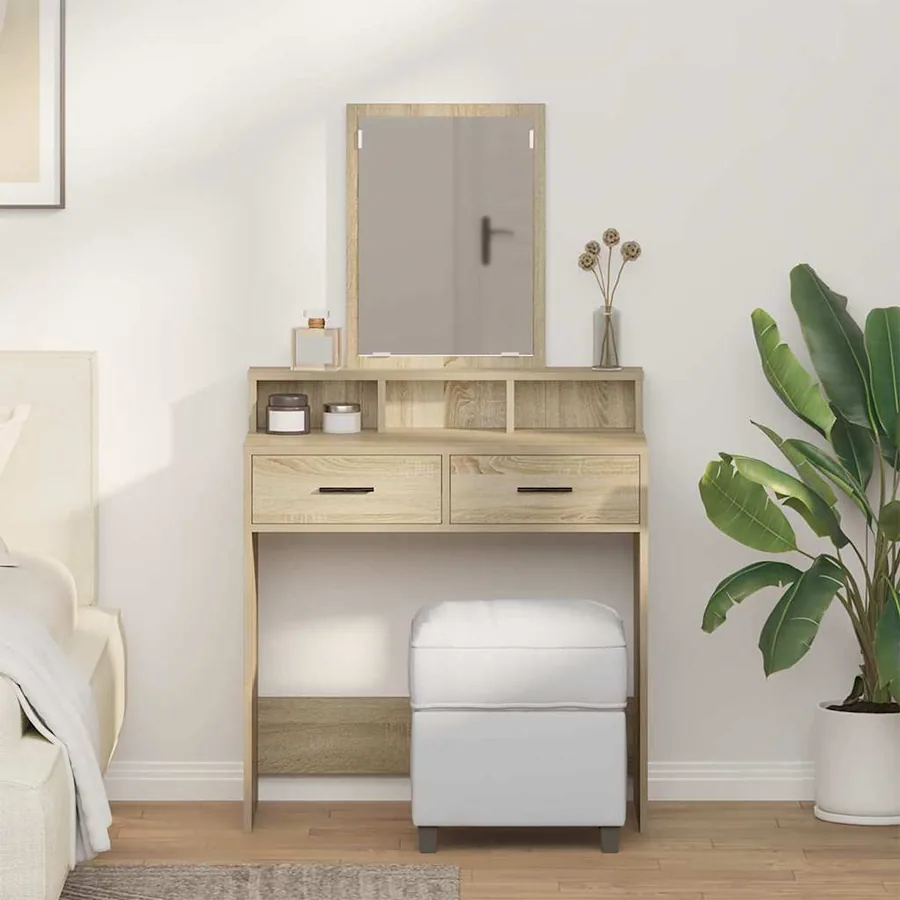 Table de Toilette avec tiroir Chêne Sonoma 79 x 41 x 140 cm