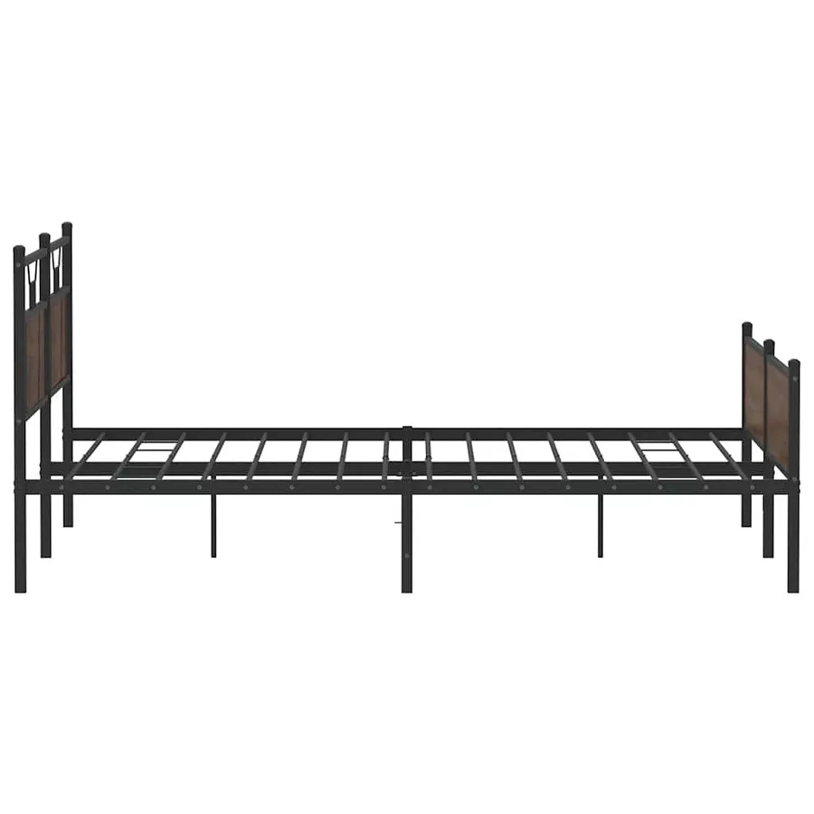 Cadre de lit en métal sans matelas chêne marron 183x213 cm - 7