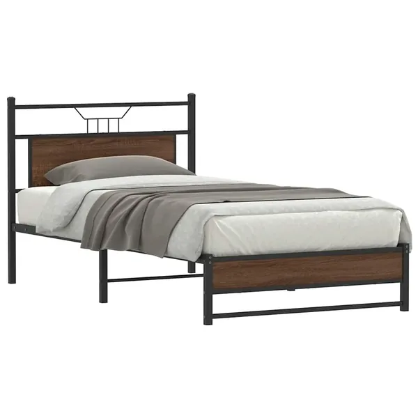Cadre de lit sans matelas chêne marron 100x190 cm