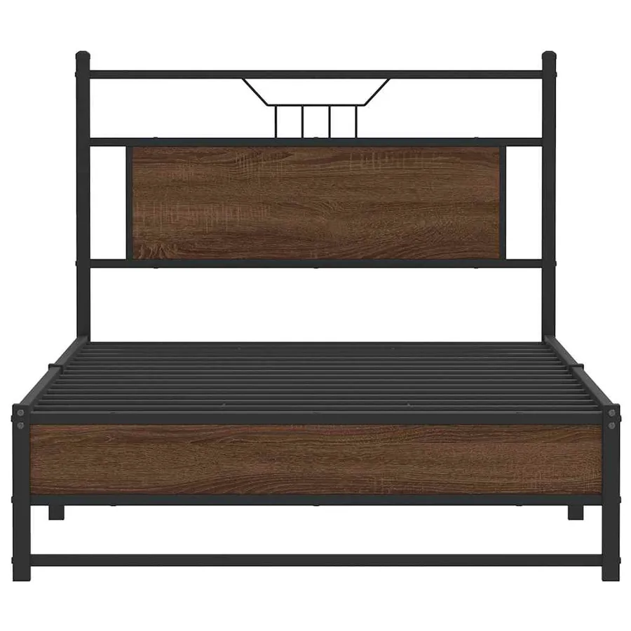 Cadre de lit sans matelas chêne marron 100x190 cm - 6