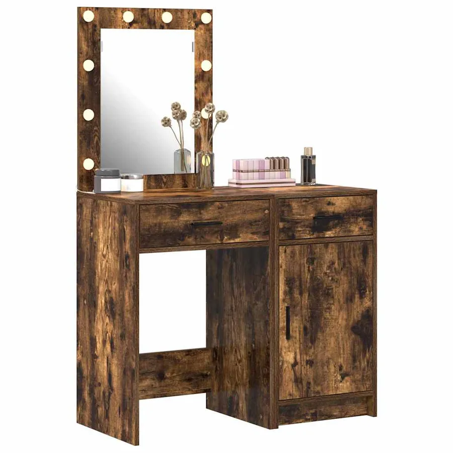 Table de Toilette avec tiroir 2 pcs Marron 50 x 41 x 135 cm - 3