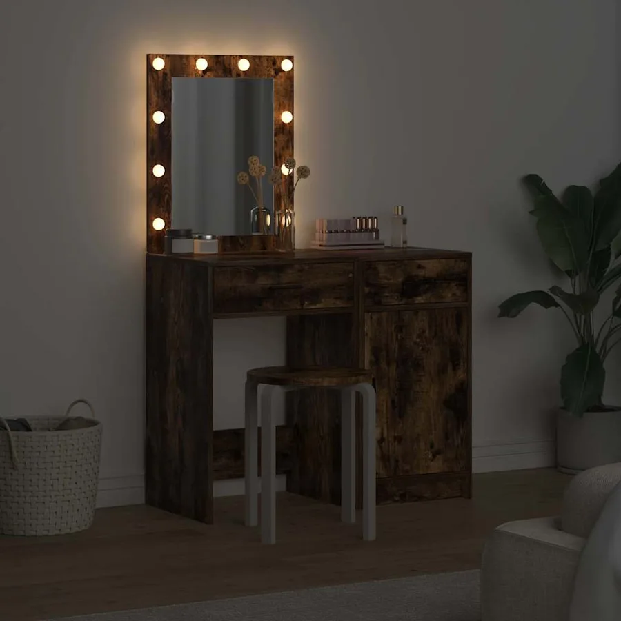 Table de Toilette avec tiroir 2 pcs Marron 50 x 41 x 135 cm - 4