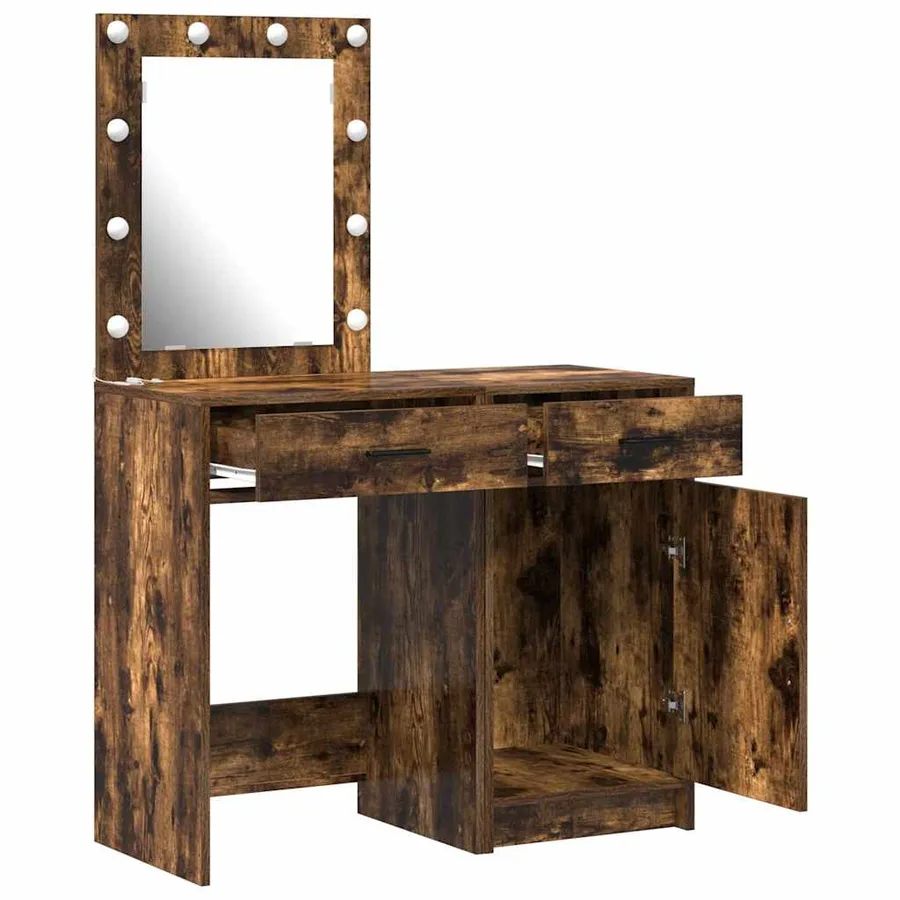 Table de Toilette avec tiroir 2 pcs Marron 50 x 41 x 135 cm - 6