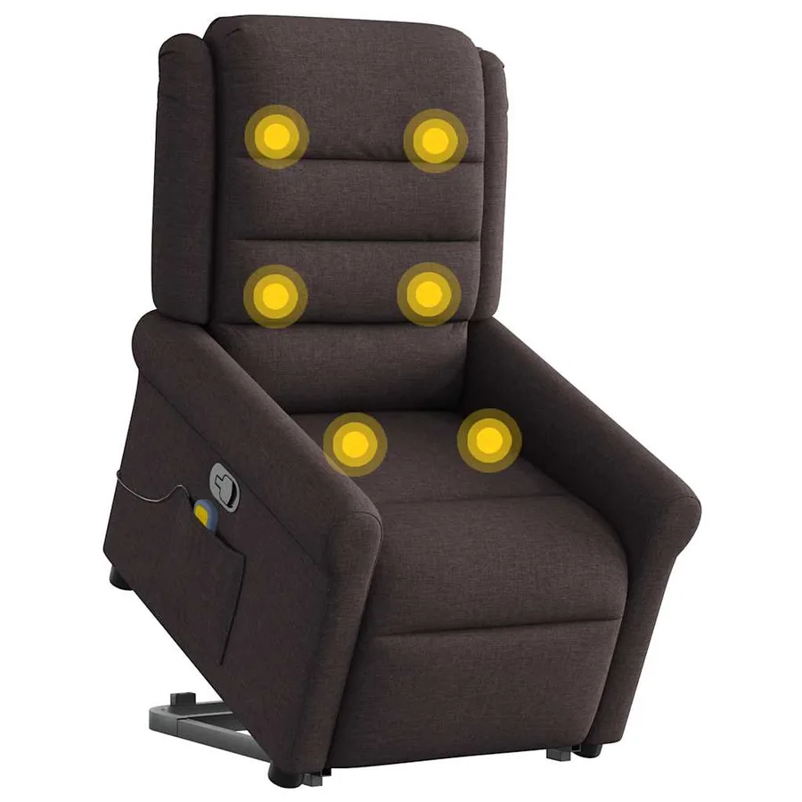 Fauteuil inclinable de massage Marron foncé Tissu - 2