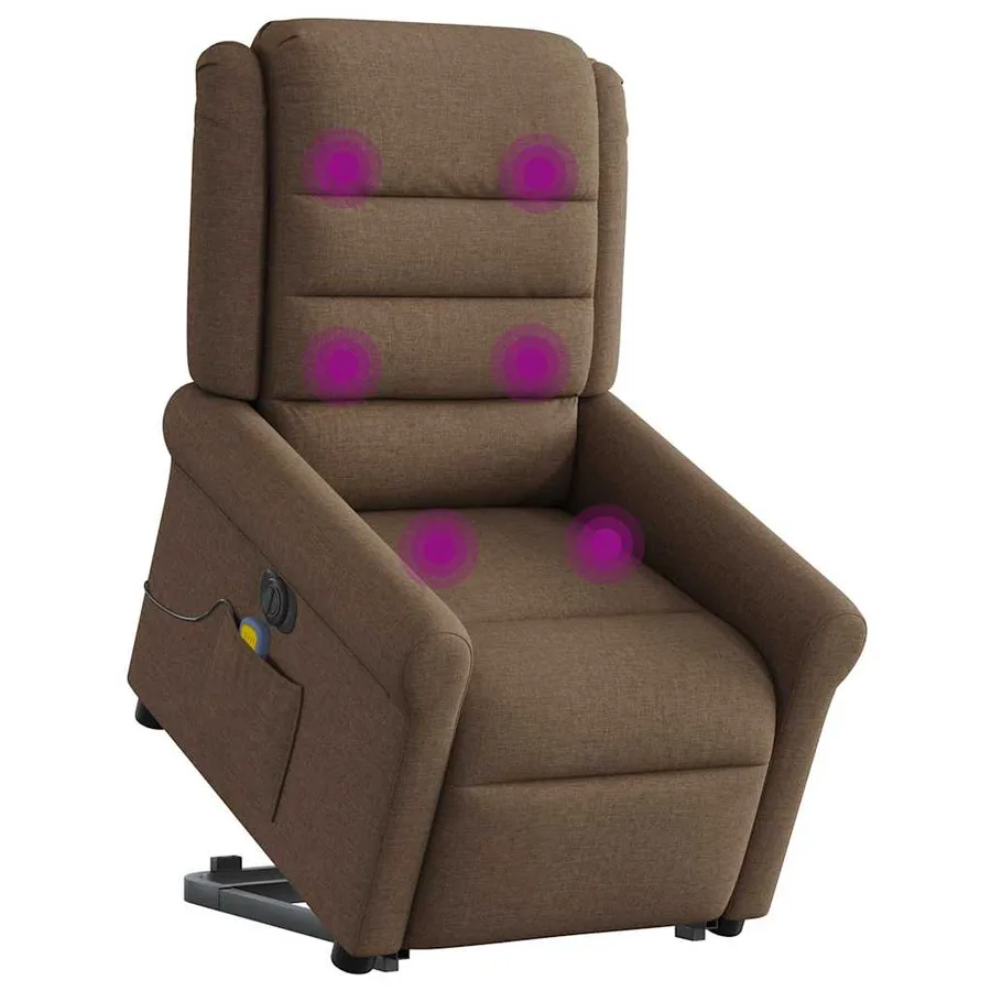 Fauteuil inclinable de massage électrique Marron Tissu - 2