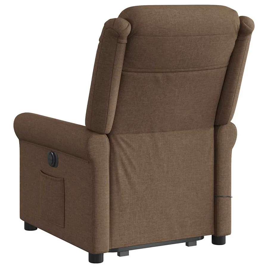 Fauteuil inclinable de massage électrique Marron Tissu - 7