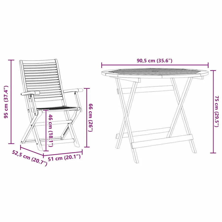 Ensemble de salle à manger pour jardin 5 pcs Marron - 13