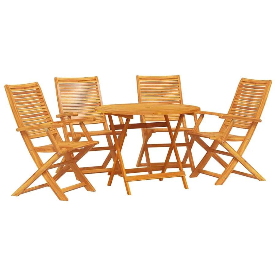 Ensemble de salle à manger pour jardin 5 pcs Marron - 2