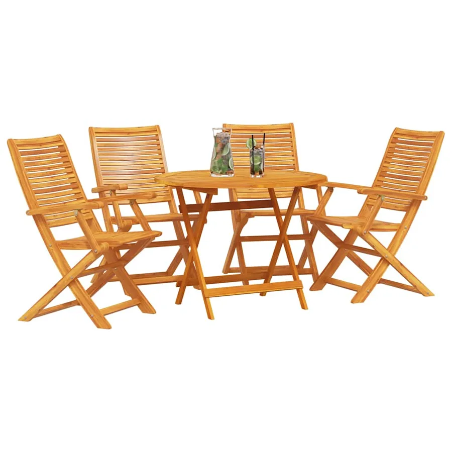 Ensemble de salle à manger pour jardin 5 pcs Marron - 3