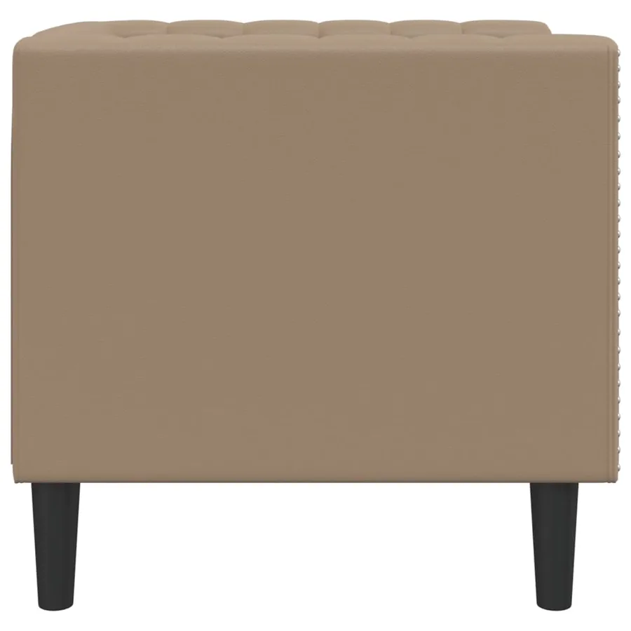 Fauteuil Chesterfield cappuccino similicuir - 5