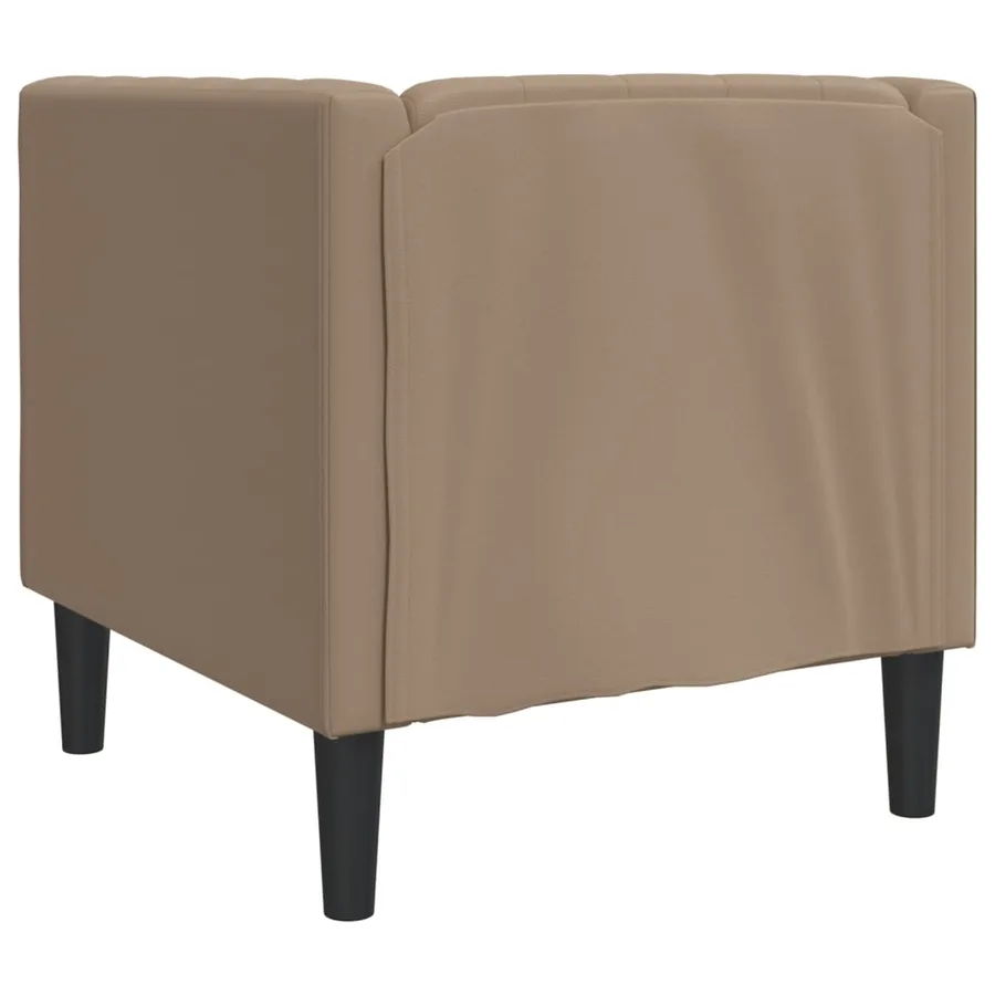 Fauteuil Chesterfield cappuccino similicuir - 6