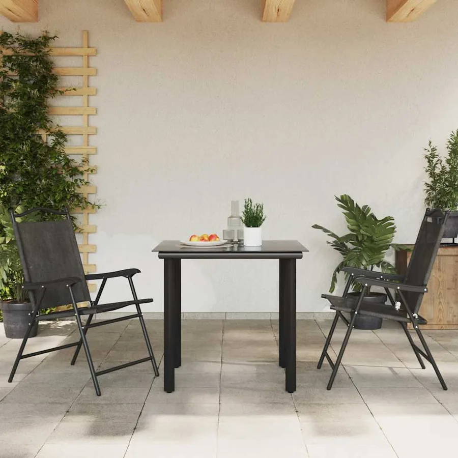 Chaises de jardin pliables lot de 2 en acier et textilène - 3