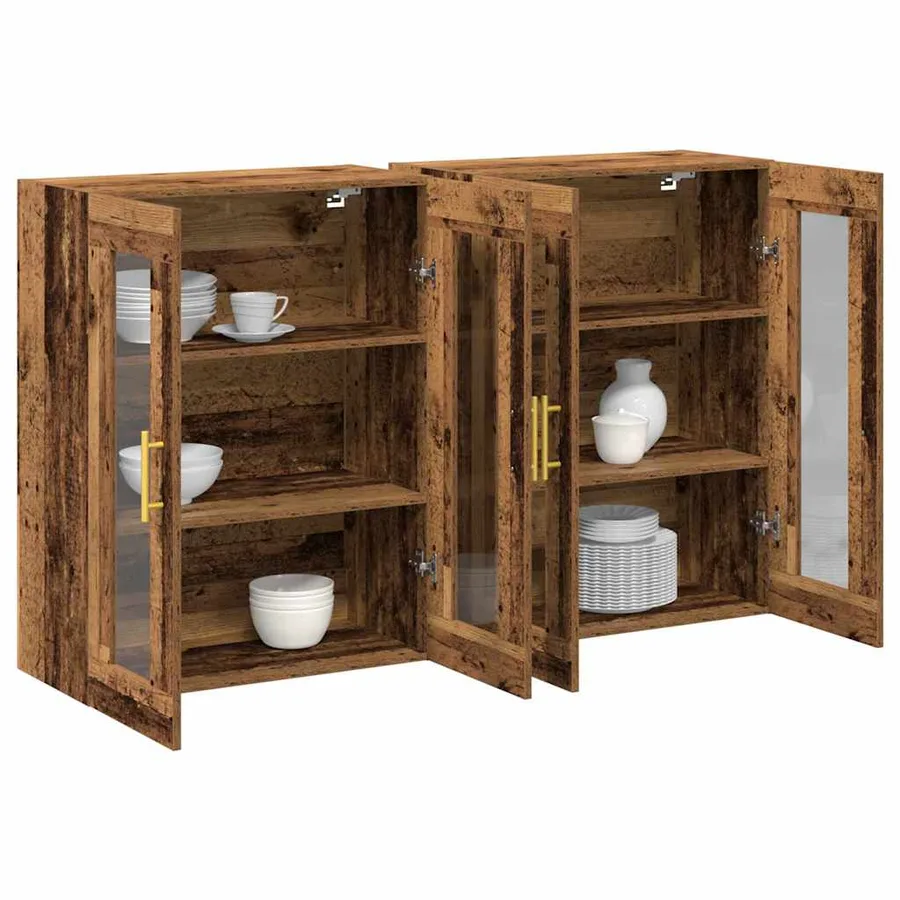 Cabinets muraux 2 pcs Bois Ancien 69,5 x 34 x 90 cm - 3