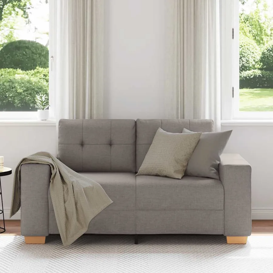 Canapé deux places taupe 160x77x82 cm en tissu - 3