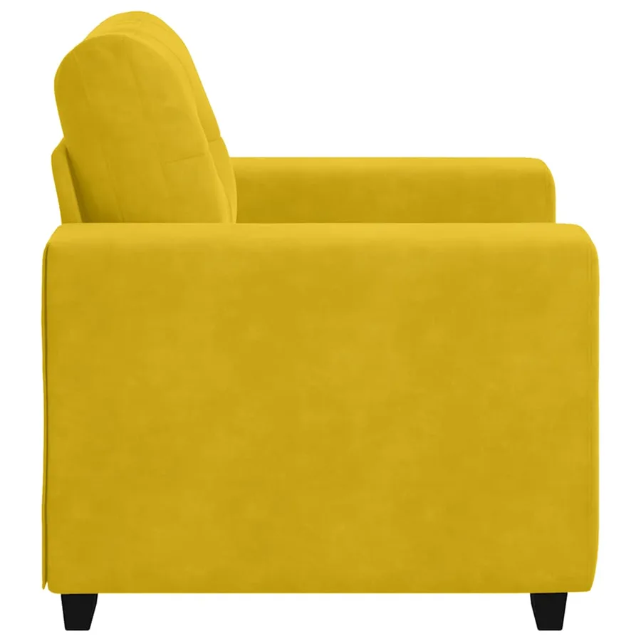 Fauteuil canapé jaune 100x78x80 cm velours - 5