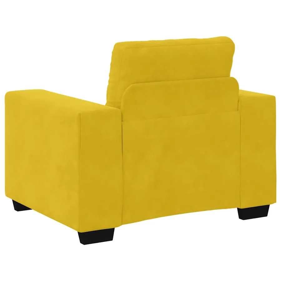 Fauteuil canapé jaune 100x78x80 cm velours - 6