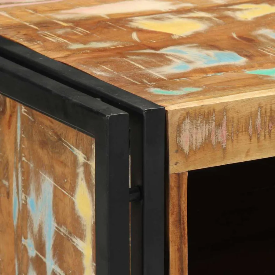 Table de chevet 40x40x59 cm en bois massif recyclé - 6
