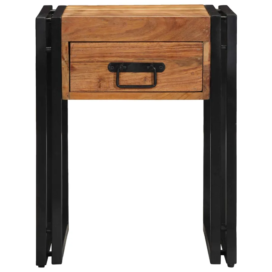 Table d'appoint 40 x 40 x 50 cm Bois d'Acacia Massif - 3