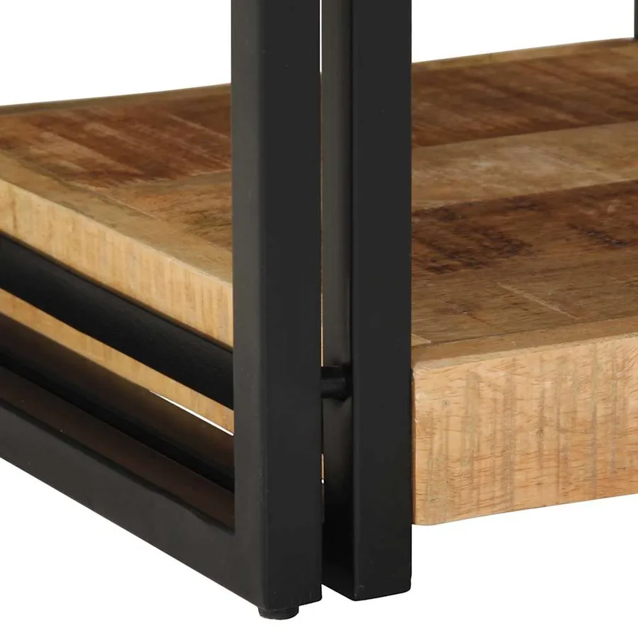Table de chevet 40x40x50 cm en bois massif brut de manguier - 8