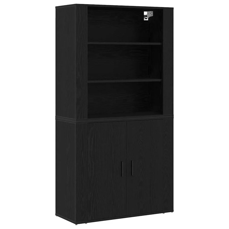 Haut Armoire Chêne noir 80 x 33 x 150 cm Bois d'ingénierie - 2