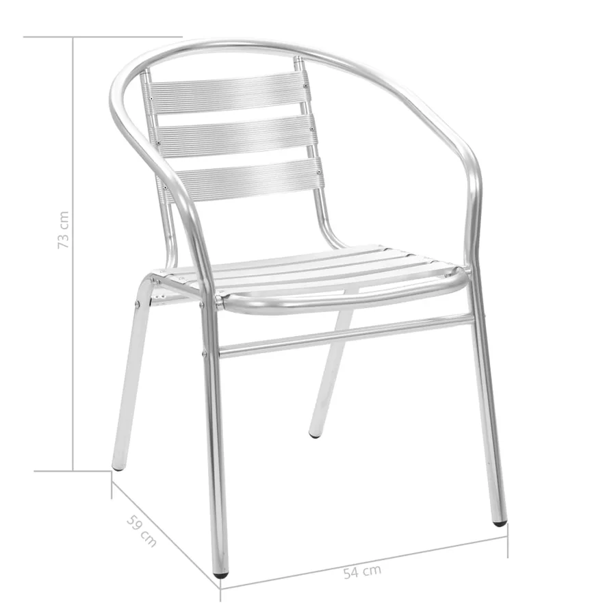 Ensemble à manger d'extérieur 5 pcs Aluminium Argenté - 11