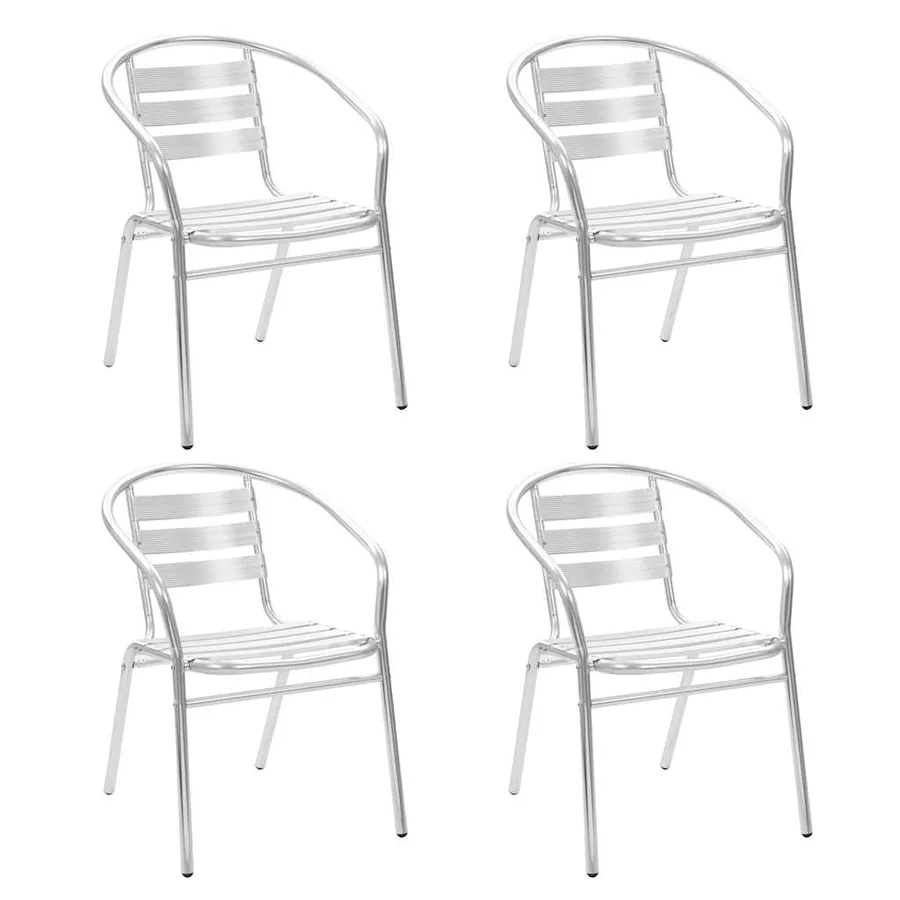Ensemble à manger d'extérieur 5 pcs Aluminium Argenté - 2