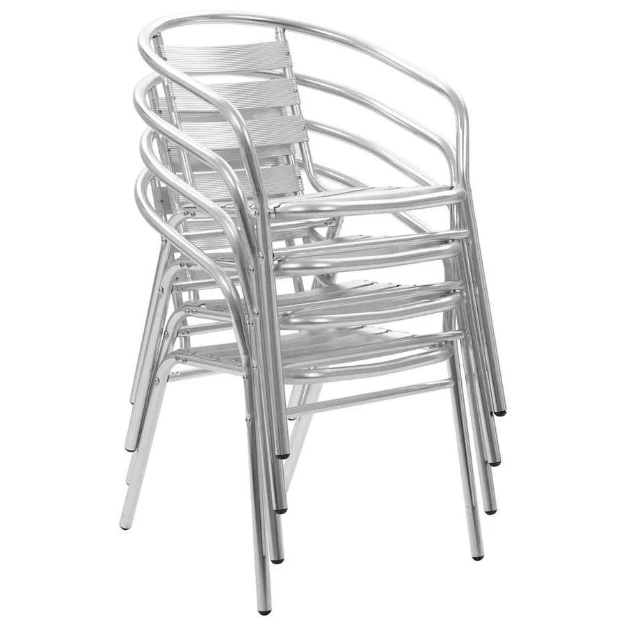 Ensemble à manger d'extérieur 5 pcs Aluminium Argenté - 3