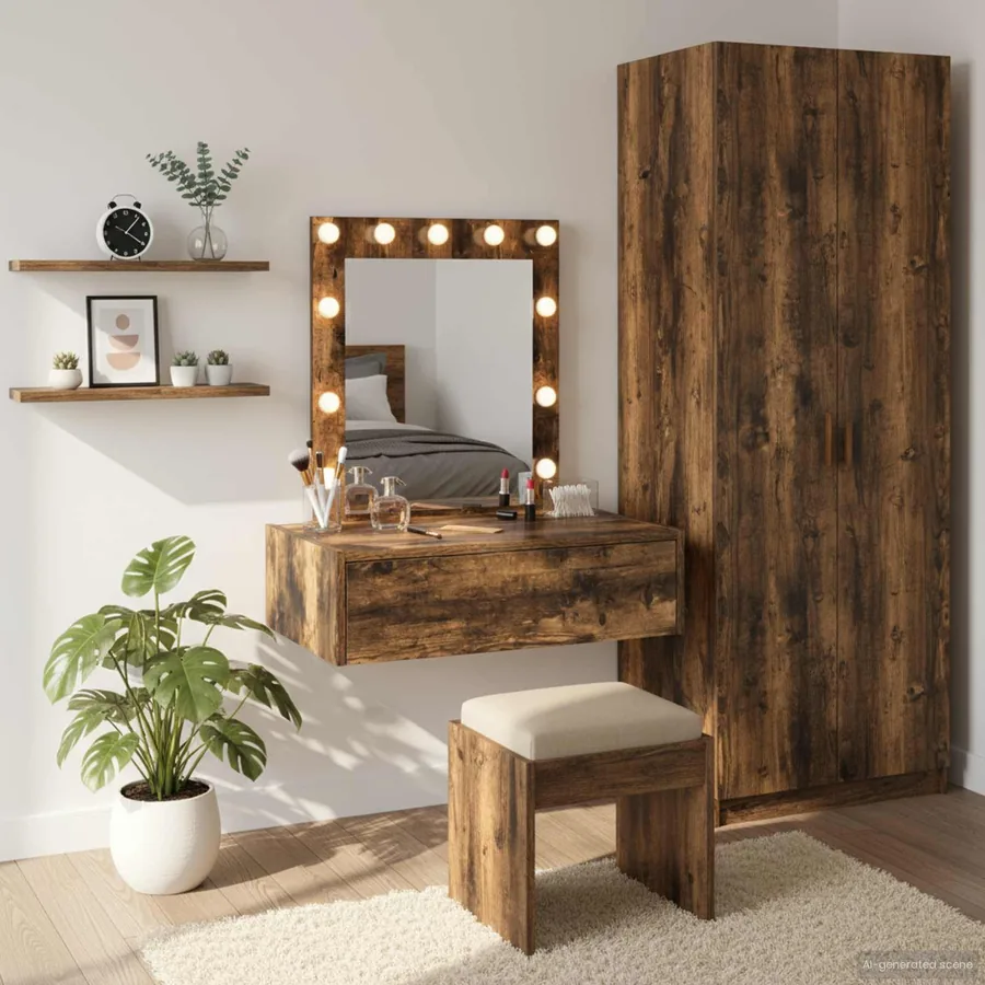 Table de Toilette Marron 60 x 40 x 70 cm Bois d'ingénierie
