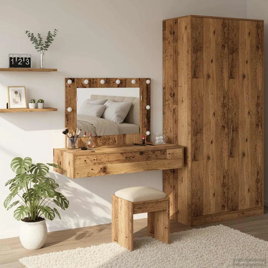 Table de Toilette Marron 100 x 40 x 70 cm Bois d'ingénierie