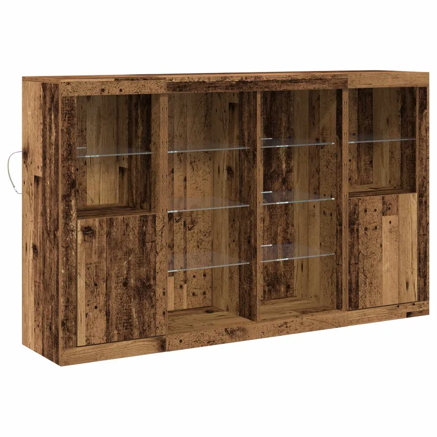 Buffet LED Bois ancien 163 x 37 x 100 cm Bois d'ingénierie - 2