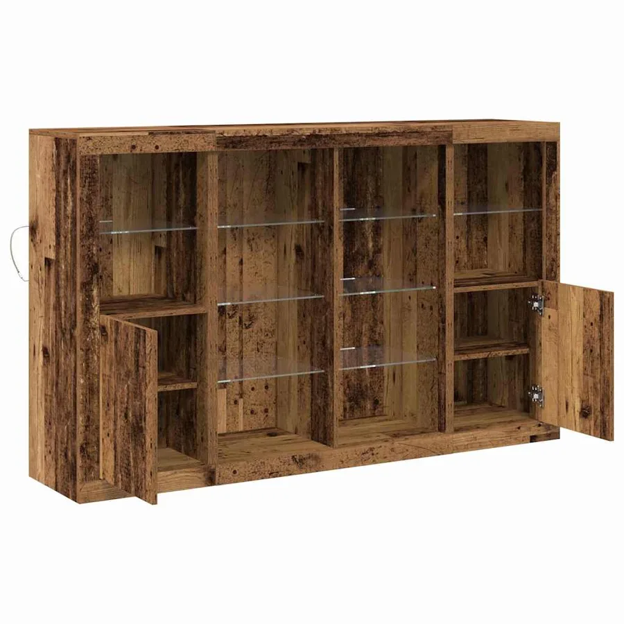Buffet LED Bois ancien 163 x 37 x 100 cm Bois d'ingénierie - 7