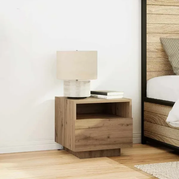 Cabinet de chevet 2 pc Chêne artisanal 40 x 39 x 37 cm