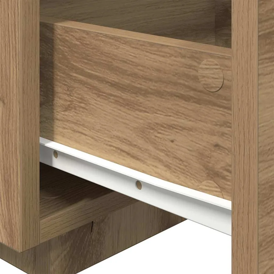 Cabinet de chevet 2 pc Chêne artisanal 40 x 39 x 37 cm - 11