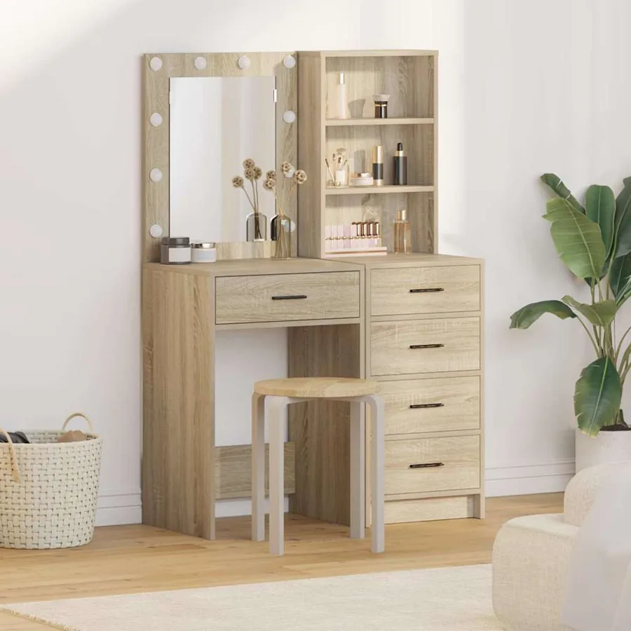 Table de Toilette avec tiroir 2 pcs Marron 50 x 41 x 135 cm