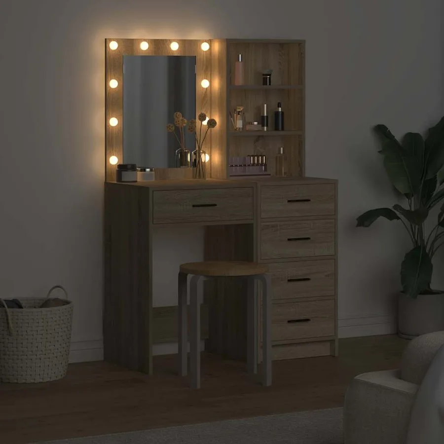 Table de Toilette avec tiroir 2 pcs Marron 50 x 41 x 135 cm - 4