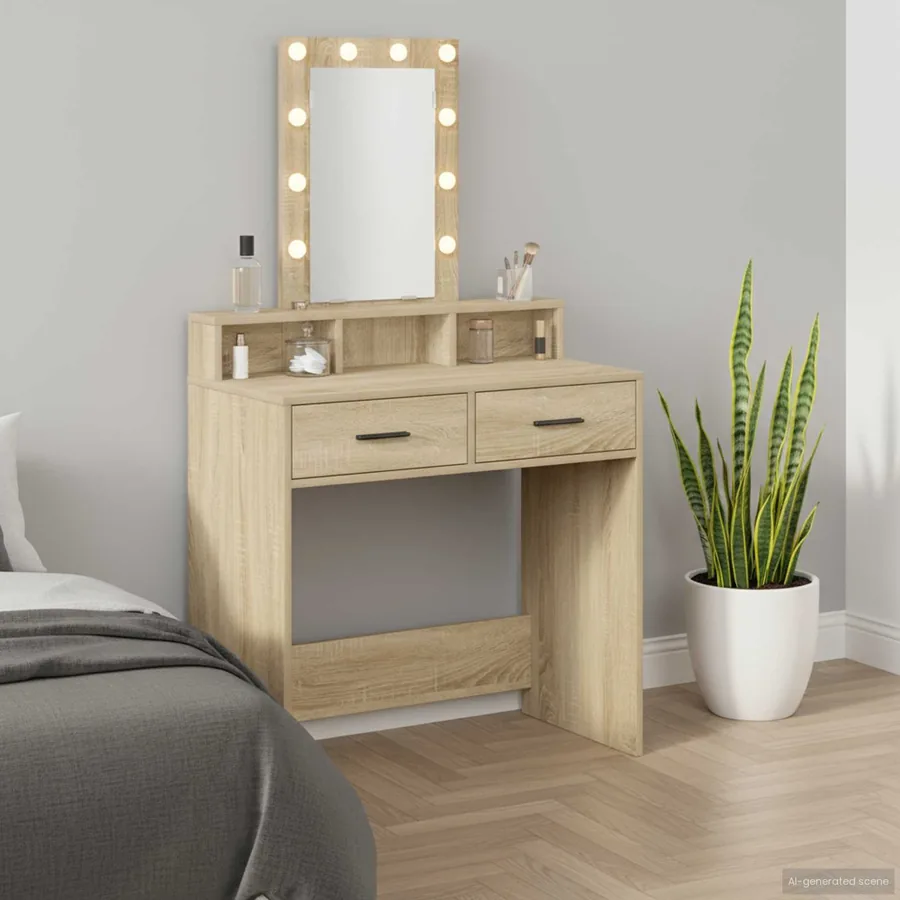 Table de Toilette Marron 79 x 41 x 140 cm Bois d'ingénierie