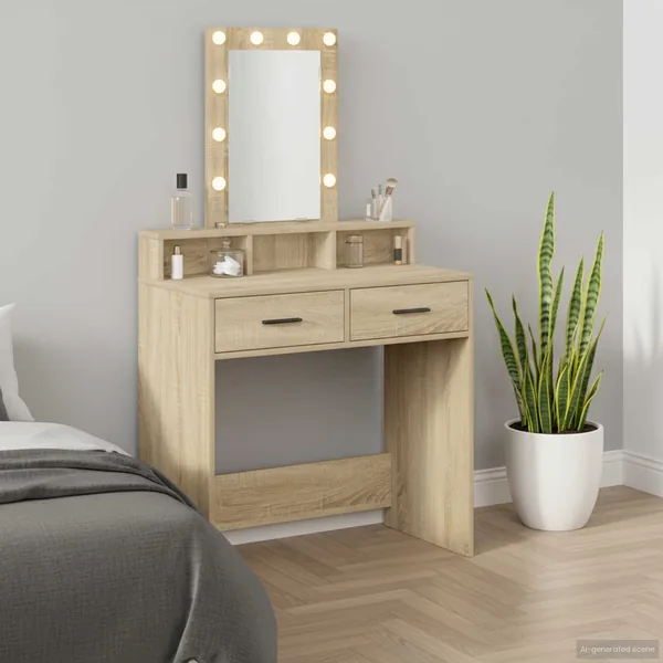Table de Toilette Marron 79 x 41 x 140 cm Bois d'ingénierie