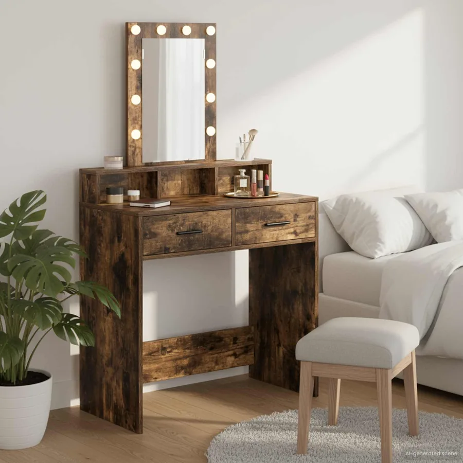 Table de Toilette Marron 79 x 41 x 140 cm Bois d'ingénierie