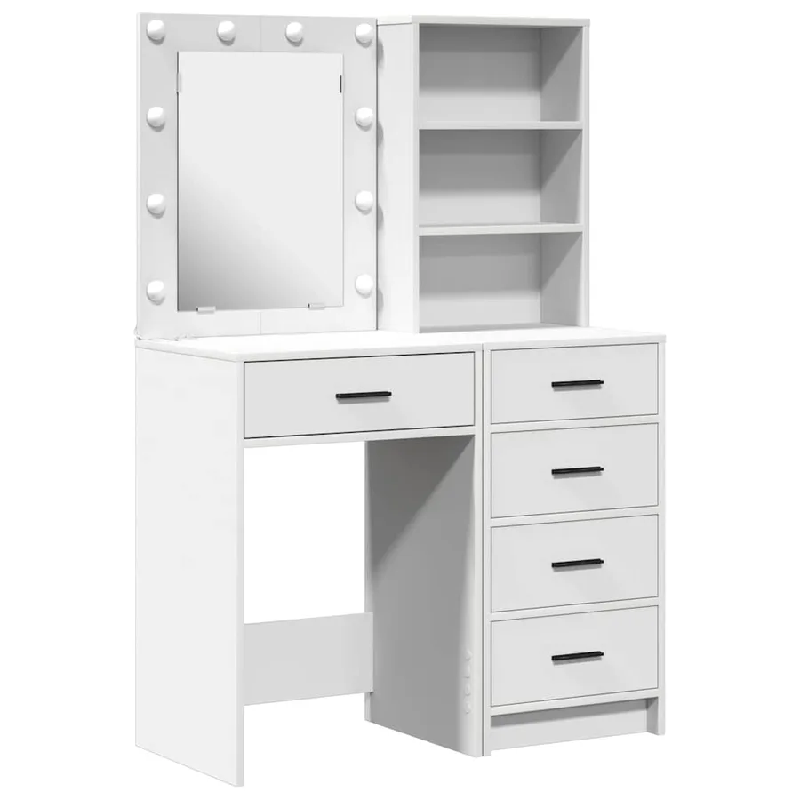 Table de Toilette avec tiroir 2 pcs Blanc 50 x 41 x 135 cm - 2