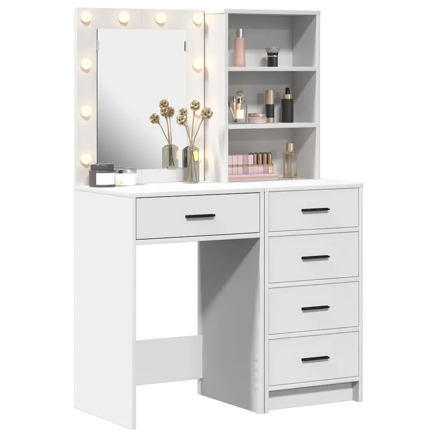 Table de Toilette avec tiroir 2 pcs Blanc 50 x 41 x 135 cm - 3