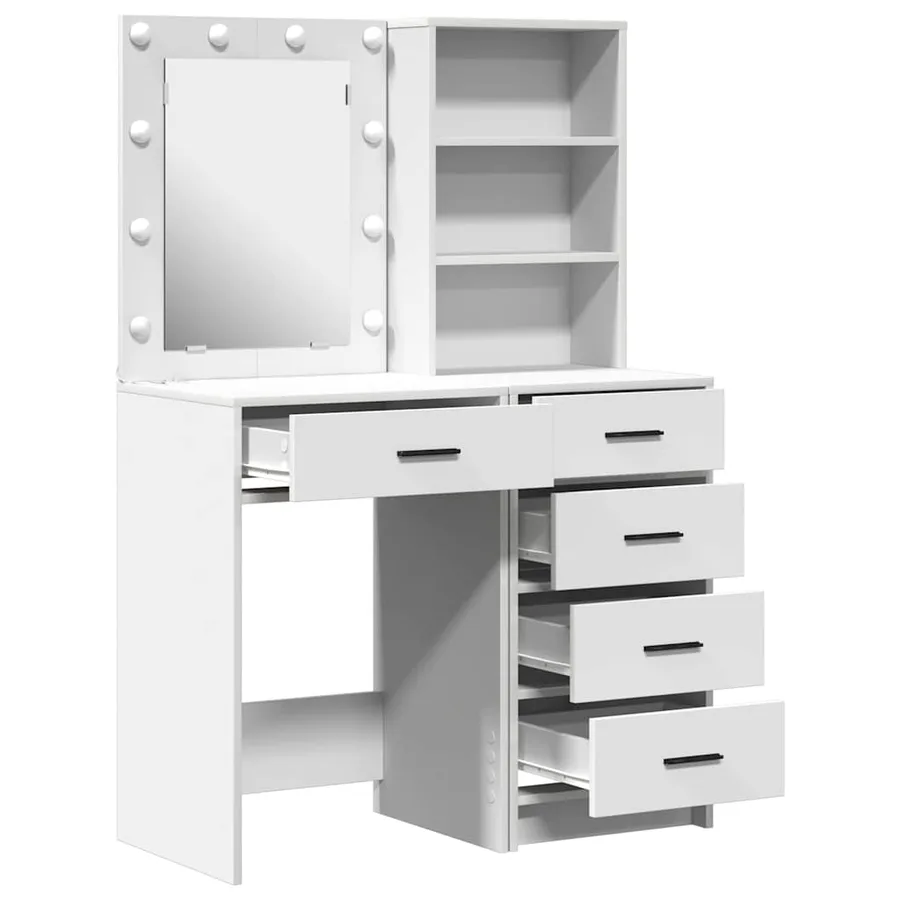 Table de Toilette avec tiroir 2 pcs Blanc 50 x 41 x 135 cm - 7