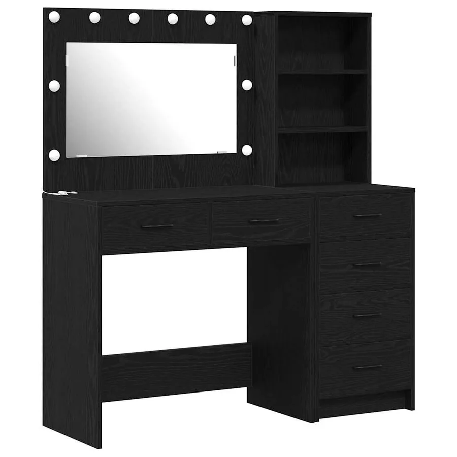 Table de Toilette Noir 78.5 x 41 x 135 cm Bois d'ingénierie - 2