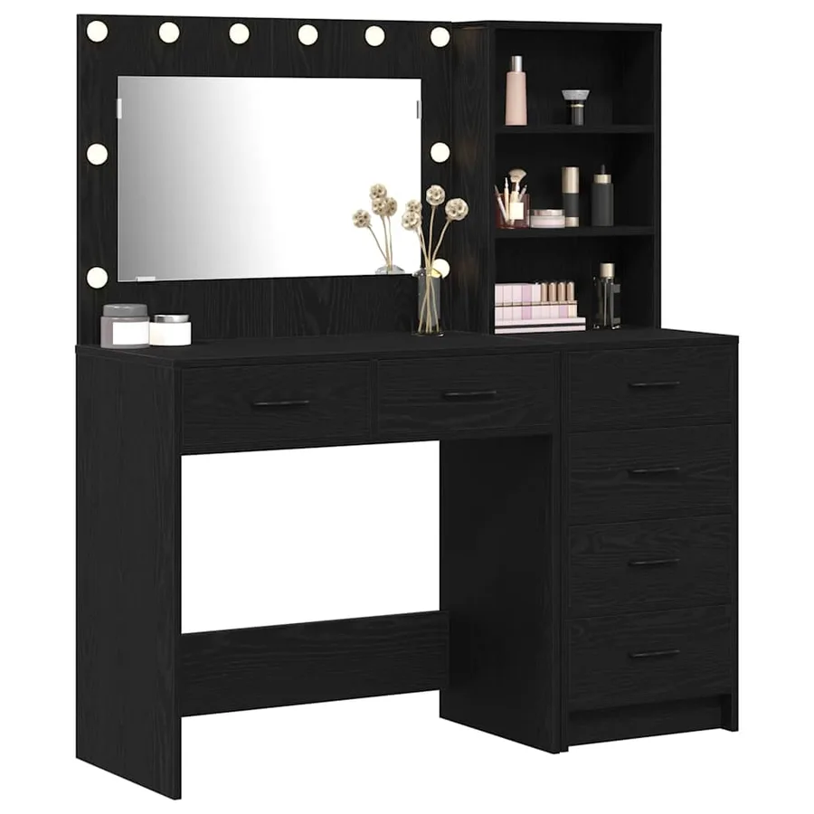 Table de Toilette Noir 78.5 x 41 x 135 cm Bois d'ingénierie - 3
