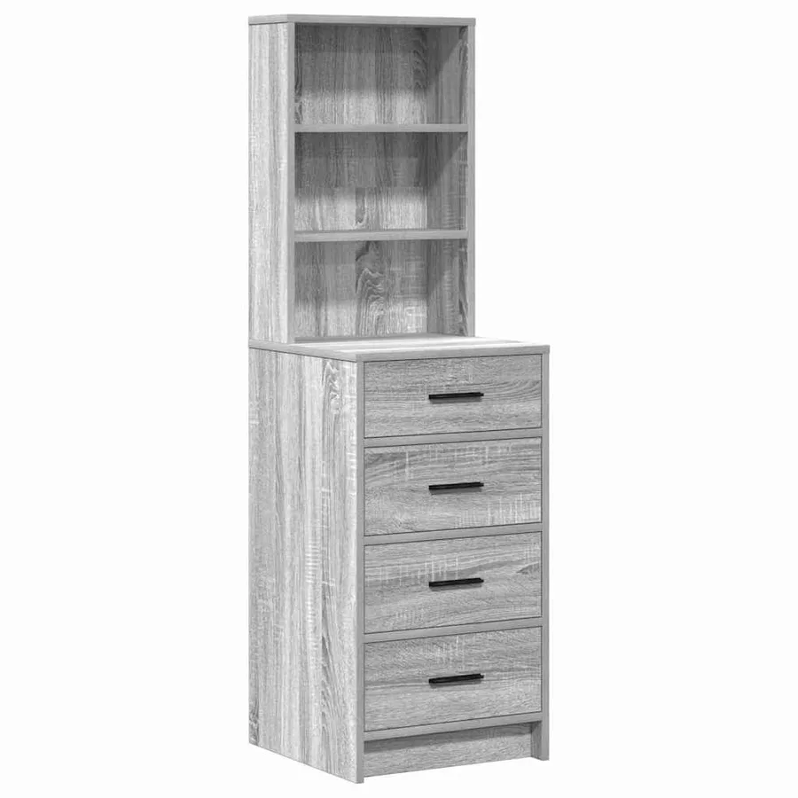 Table de Toilette 3 pcs Gris Sonoma Bois d'ingénierie - 6