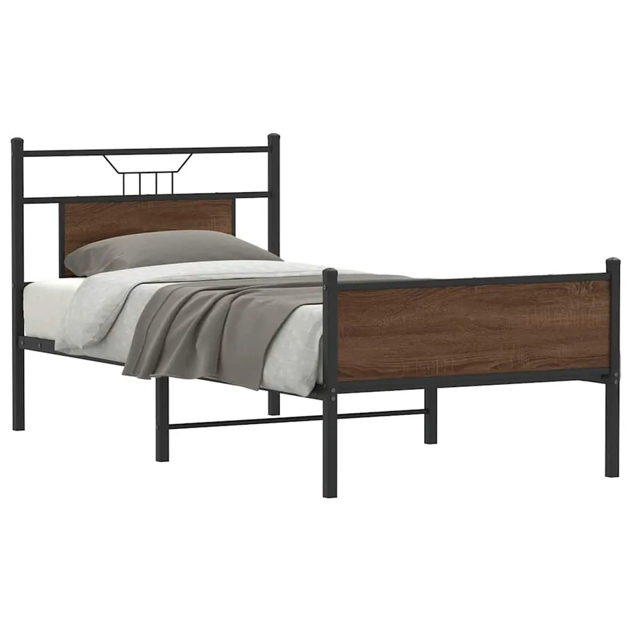 Cadre de lit sans matelas chêne marron 90x200cm bois ingénierie