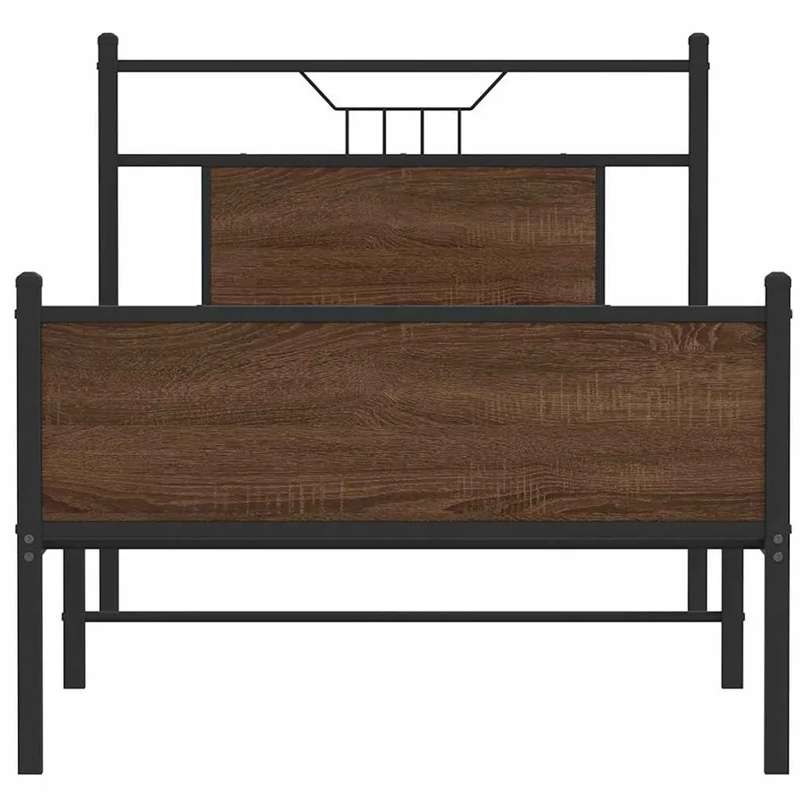 Cadre de lit sans matelas chêne marron 90x200cm bois ingénierie - 6