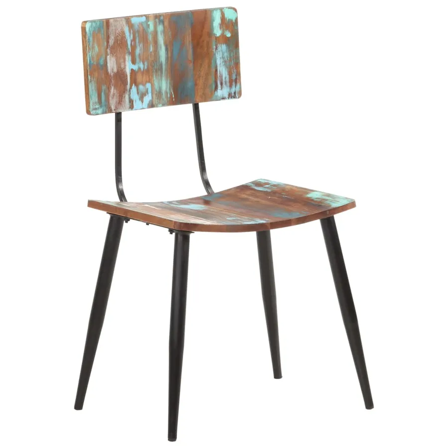 Chaises à manger lot de 4 bois de récupération solide - 12
