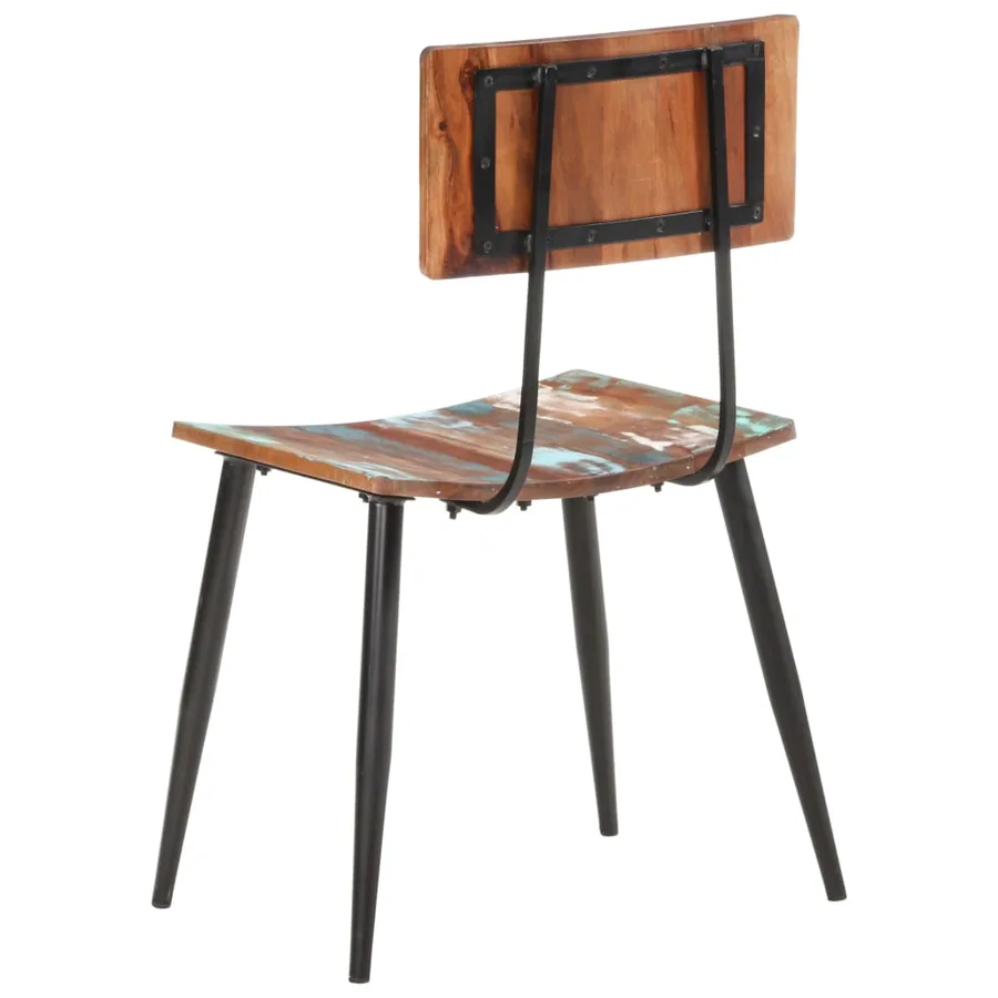 Chaises à manger lot de 4 bois de récupération solide - 5